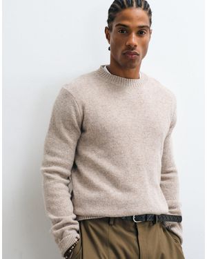 SELECTED Wool Blend Knit Jumper - Natural