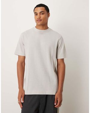Mango Cotton Herringbone T-shirt - White