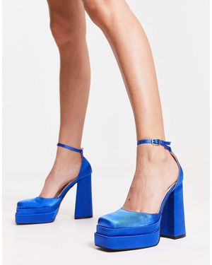 Raid Amira Double Platform Heeled Shoes - Blue