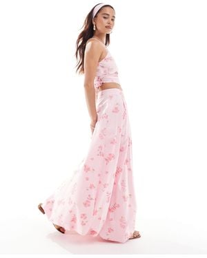ASOS Bubble Hem Co-Ord Maxi Skirt - Pink