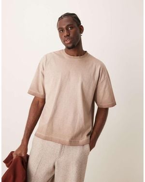 ASOS Oversized Boxy Pigment Dye T-shirt - Natural