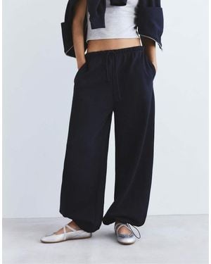 Pull&Bear Wide-Leg Tracksuit Bottoms - Blue