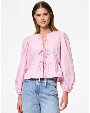 Pieces Long Sleeved Top - Red
