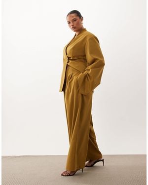 ASOS Curve Tailored Wide Leg Trouser Co-ord - Yellow