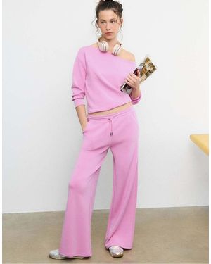 Stradivarius Soft-Touch Palazzo Trousers - Pink