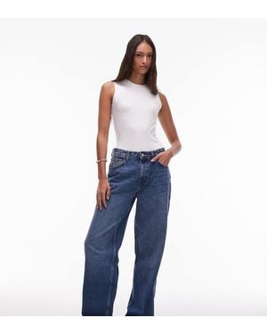 TOPSHOP Tall Cinch Low Rise Relaxed Jeans - Blue