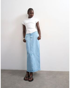 TOPSHOP Denim Column Skirt - Blue