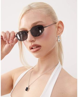 Weekday Oval Metal Sunglasses - Natural