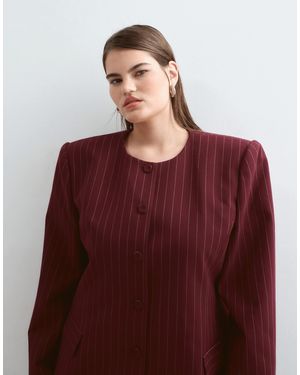 ARRANGE Curve Structu Blazer With Shoulder Pads - Red