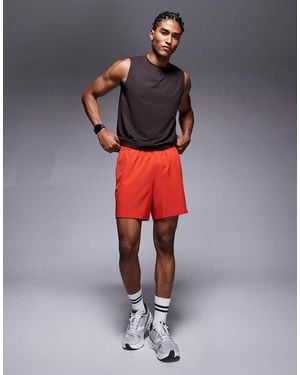 4505 Icon 5 Inch Quick Dry Training Shorts With Zip Pockets - Red