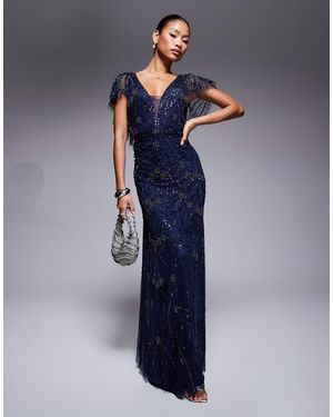 Beauut Cassie V-neck Maxi Dress - Blue