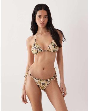 Brave Soul Slip Bikini E Marrone Con Stampa Cachemire