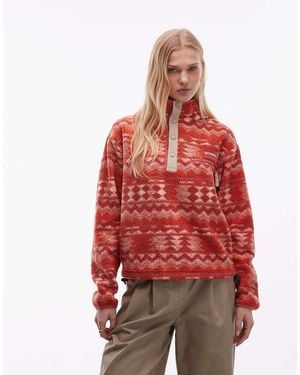 Columbia Helvetia Ii Printed Cropped Half Snap Fleece - Red