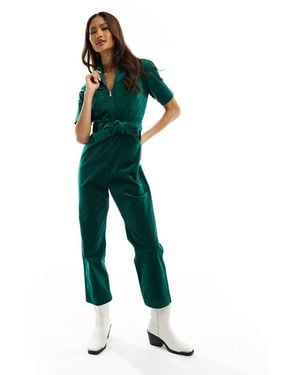 & Other Stories Belted Corduroy Jumpsuit - Green