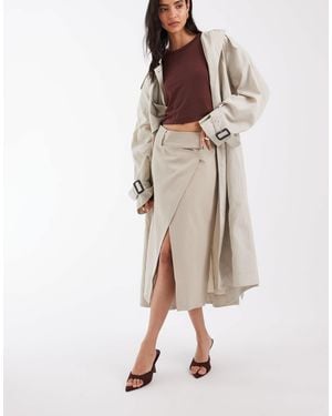 ASOS Taillierter wickel-midirock - Natur