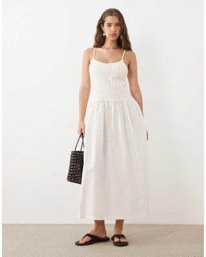 ASOS Scoop Neck With Dropped Waist Maxi Dress - Natural