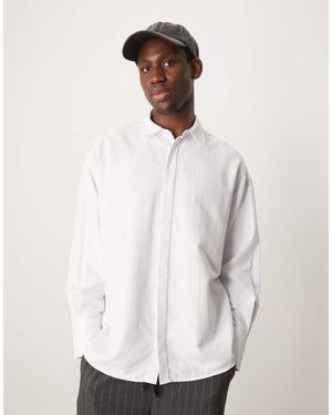 ASOS Volume Oversized Long Sleeve Shirt - White