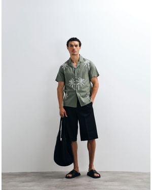 ASOS Tailored Pleated Oversized Bermuda Shorts - Black