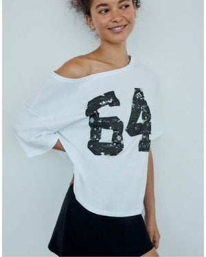 Stradivarius Positional Print T-shirt - Grey