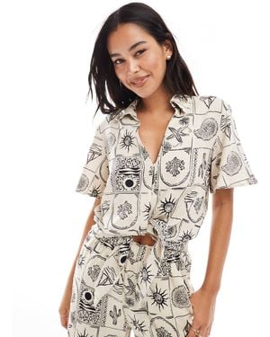 Object Tie Front Shirt Co-ord - Grey