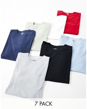 Hollister – 7er-pack t-shirts - Blau