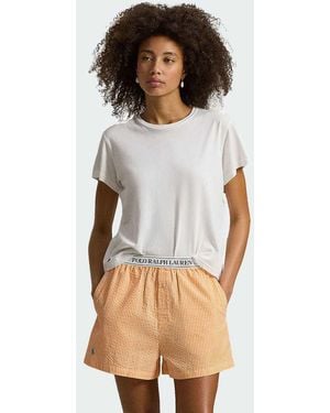 Polo Ralph Lauren Seersucker Separate Sleep Boxer With Elastic - White
