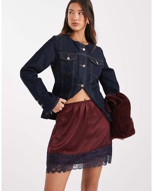 ASOS Lace Trim Mini Skirt - Blue