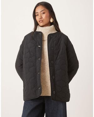 Nobody's Child Reversible Quilted Borg Jacket - Gray