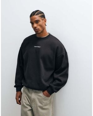 Only & Sons Sudadera Oversize Con Cuello Redondo Y Estampado Leave Blank En Negro - Azul