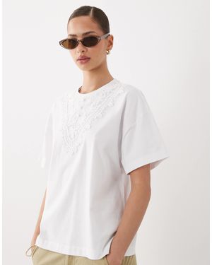 Miss Selfridge – oversize-t-shirt - Weiß