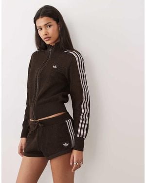 adidas Originals Knitted Crochet Firebird Track Top - Brown