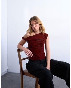 TOPSHOP – oberteil aus samt - Rot