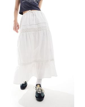 Hollister Gonna Lunga Bianca Con Inserto - Bianco