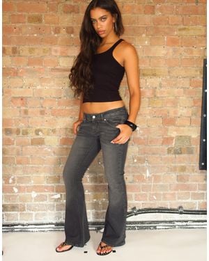 Juicy Couture Low-waist-strass-schlagjeans - Natur