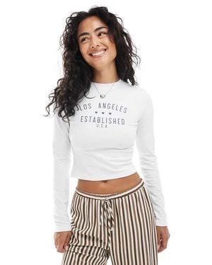Daisy Street Top A Maniche Lunghe Con Grafica - Bianco