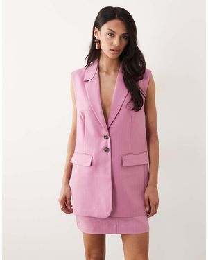 Y.A.S Gilet Sartoriale Taglio Lungo Malva - Rosa
