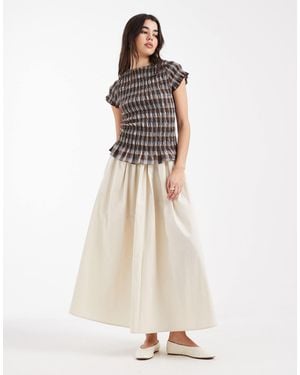 ASOS Volume Detail Midi Skirt - White