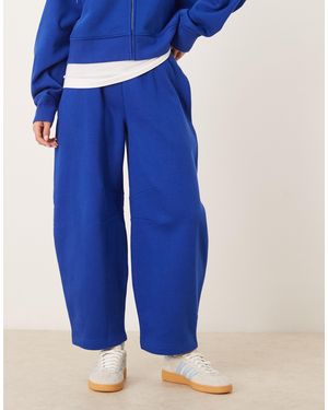 ASOS Asos Design Petite Barrel Leg Brushback jogger - Blue