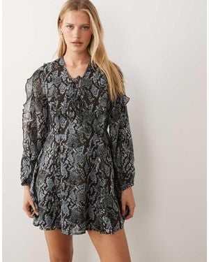 Wednesday's Girl Floaty Mini Dress - Grey