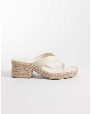 Calvin Klein Block Heel Espadrille Thong Sandal - White