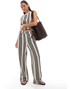 Object Open Knit Wide Leg Trouser Co-ord - White