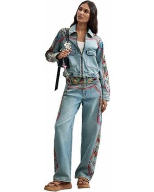 Desigual Jeans mit ballon-schnitt und print - Blau