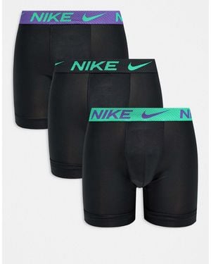 Nike Essential Microfibre 3 Pack Long Boxer Brief - Black