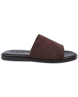 OFF THE HOOK Jayne Suede Leather Slider Sandals - Brown