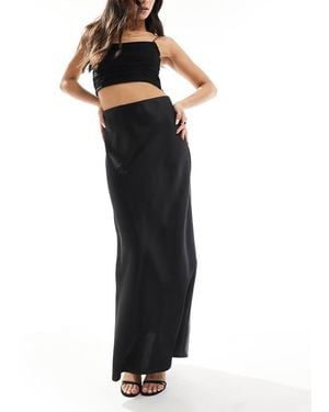 Y.A.S Satin Bias Cut Maxi Skirt - Black