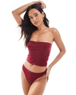 The Frolic Exclusivité - - culotte d'ensemble à détail rose - bordeaux - Rouge