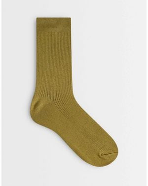 SELECTED Gerippte socken mit rundhalsausschnitt - Grün