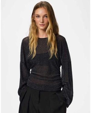 Pieces Top A Maniche Lunghe - Nero