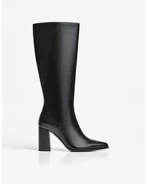 Bershka Block Heel Boots - Black