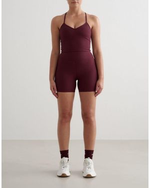 Aim'n Pantalones Cortos Deportivos Rojo De Corte Alargado De Canalé De